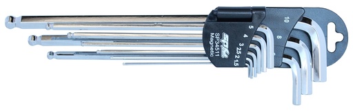 [SP34512] KEY SET MAGNETIC 9PC SAE BALL DRIVE HEX