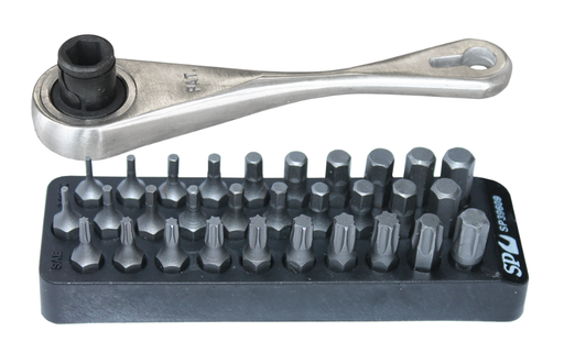 [SP39600S] Ratchet Bit Driver 1/4" Hex Dr 30PC