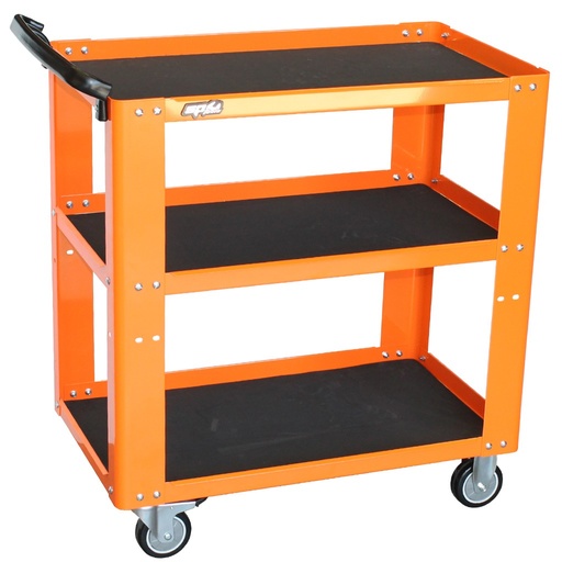 [SP40019] 3 SHELF PROFESSIONAL SERVICE TROLLEY ORANGE/BLACK