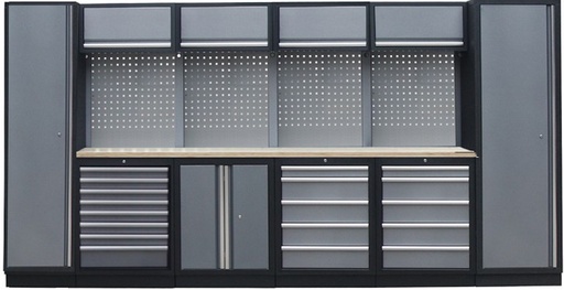 [SP41107] PROFESSIONAL GARAGE SERIES W/4 BACKING PANEL AND 2 TALL CABINETS