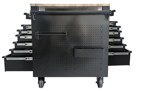 [SP44651] MULTIFUNCTIONAL TOOL TROLLEY BLACK USA SUMO WITH STAINLESS STEEL WORKTOP