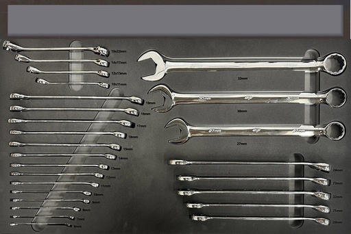 [SP50013XL] EVA FOAM INSERT RING SPANNER SET USA SERIES 26 PIECES