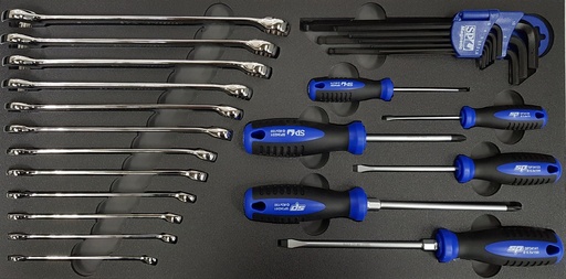 [SP50014] EVA INLAY 18PC SPANNERS & SCREWDRIVERS