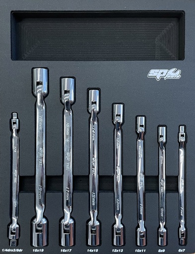 [SP50030] HINGED SOCKET WRENCH SET 8PCS IN EVA FOAM