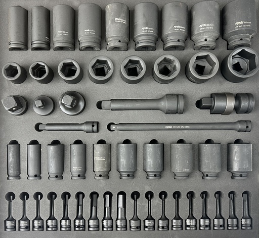 [SPUSS039] EVA FOAM USA SERIES 1/2" & 3/4" M+ IMPACT SOCKETS 52PCS