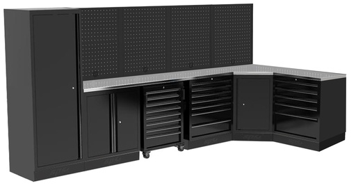 [SPUSS216S] USA WORKSHOP SERIES CORNER SETUP 18 PC STAINLESS STEEL TOP